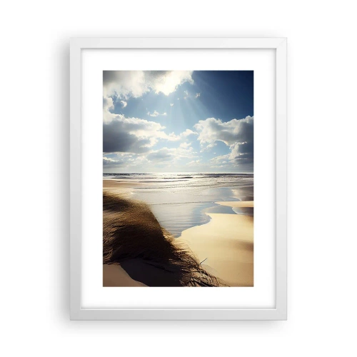 Poster in einem weißen Rahmen - Strand, wilder Strand - 30x40 cm