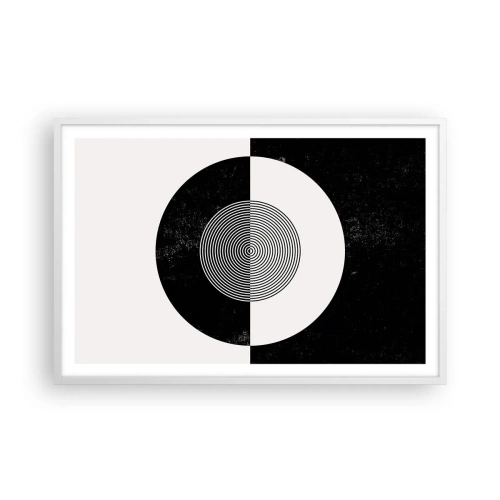 Poster in einem weißen Rahmen - Harmonie in Schwarz und Weiß - 91x61 cm