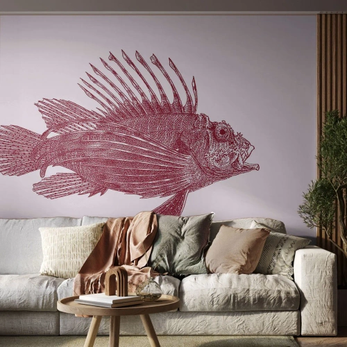 Fototapete Premium Canvas - Bewohner exotischer Gewässer - Fisch, Rotfeuerfisch, Tropisch - 200x140 cm
