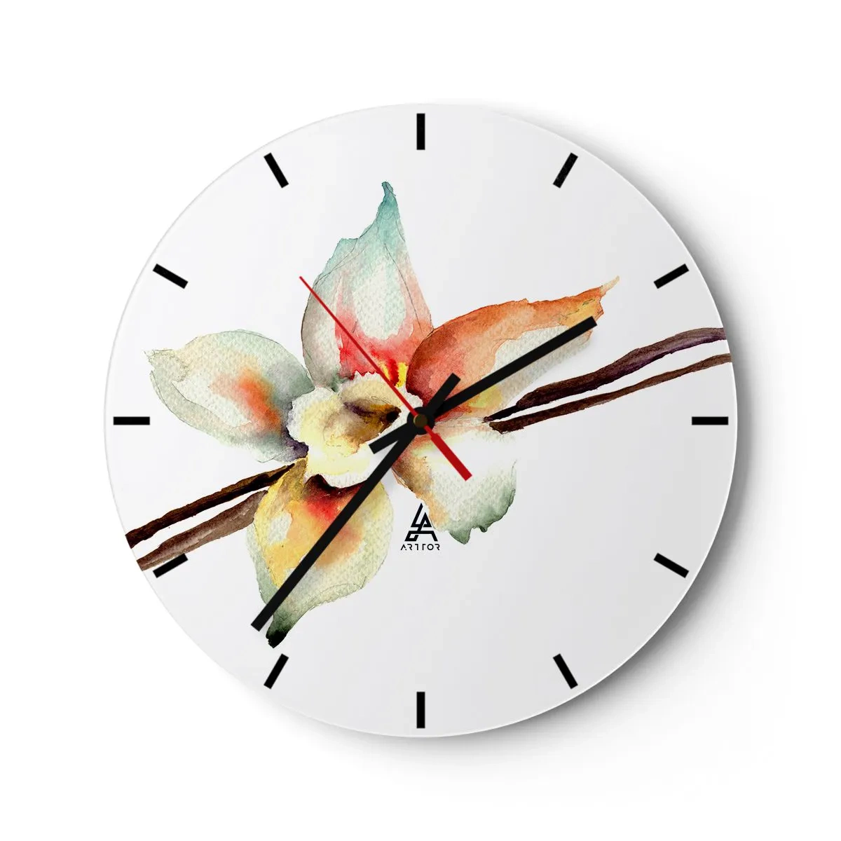 Wanduhr - Glasuhr - Süße mit Farbe verschüttet - 40x40 cm