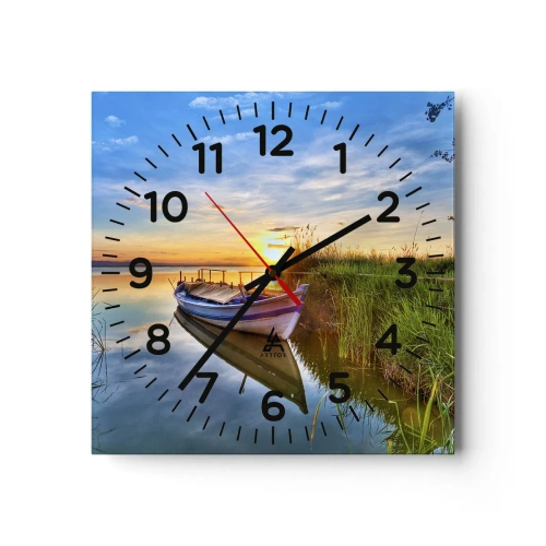 Wanduhr - Glasuhr - Bucht erfüllter Träume - 30x30 cm