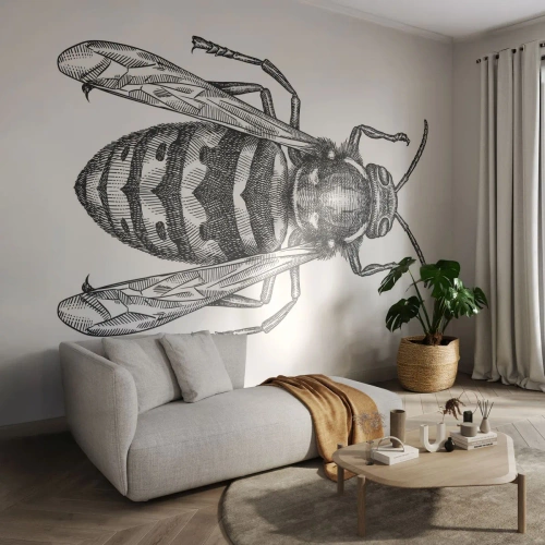 Maßgeschneiderte Fototapete Premium Canvas - Von einem Insektenplaneten - Wespe, Insekt, Minimalistisch