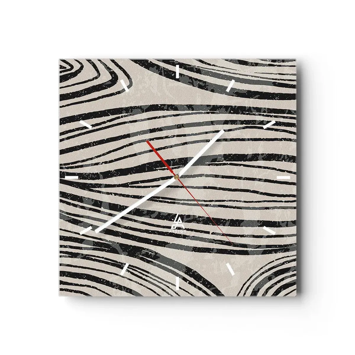 Wanduhr - Glasuhr - Linienpool - 40x40 cm