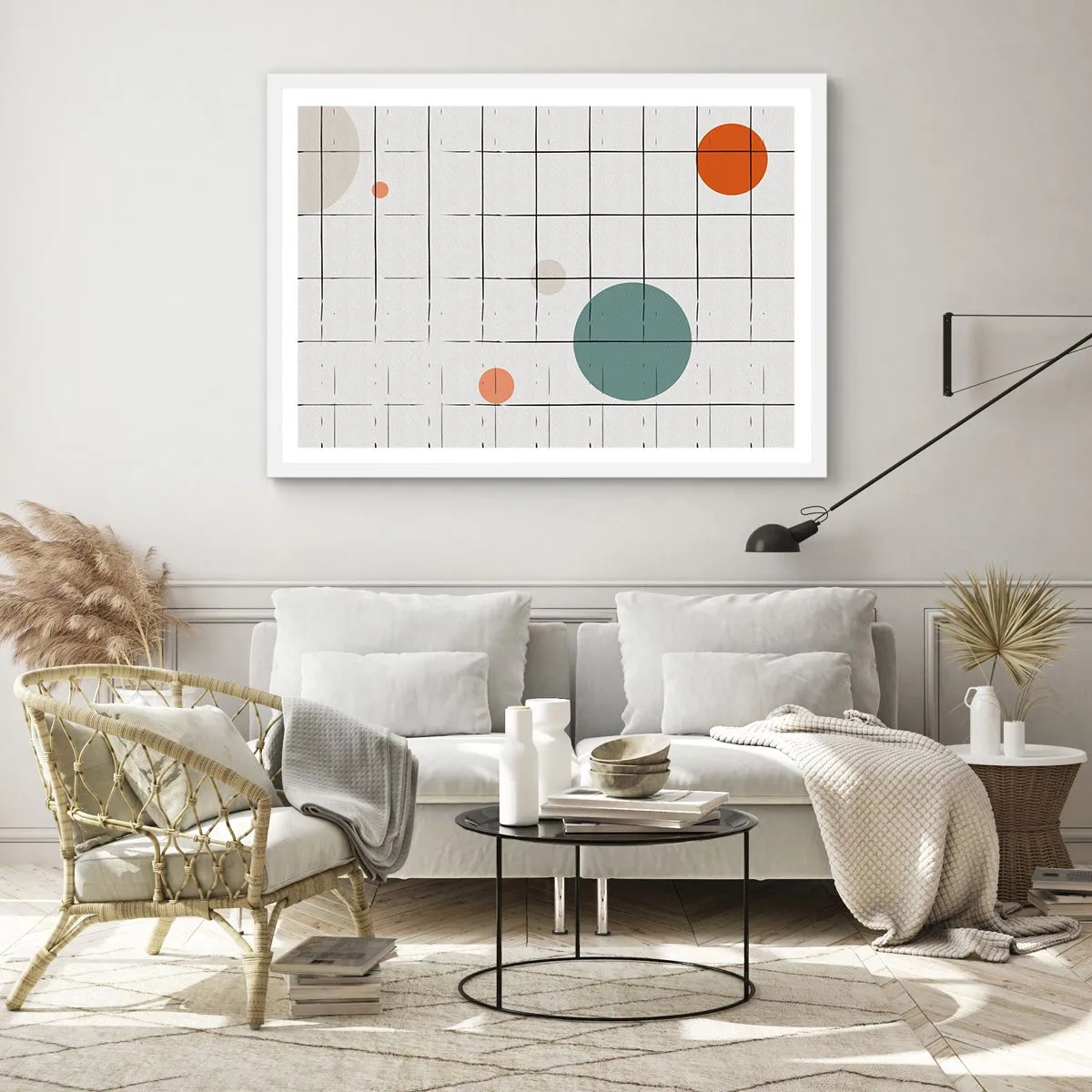 Poster in einem weißen Rahmen - Gefangen. Wir oder sie? - 50x40 cm