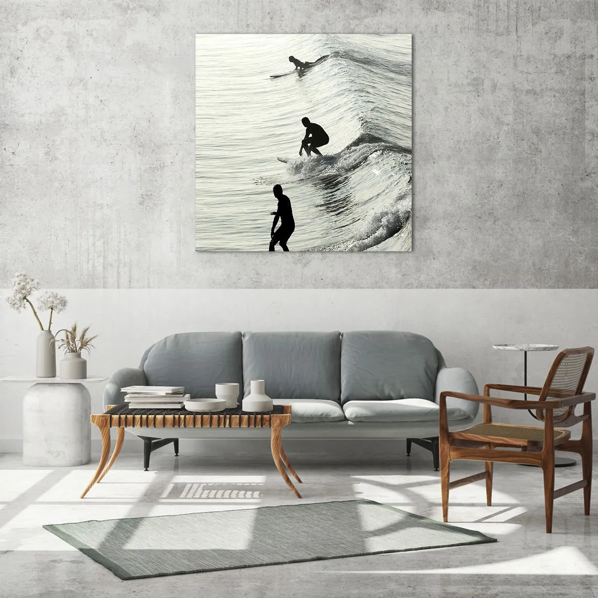 Glasbild - Bild auf glas - Gegen die Welle - 30x30 cm