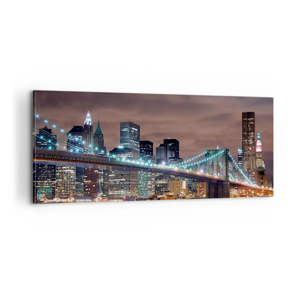 Bild auf Leinwand - Leinwandbild - Lichter der Großstadt - 100x40 cm