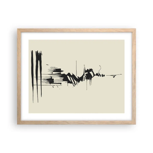 Poster in einem Rahmen aus heller Eiche - Hastige Abstraktion - 50x40 cm