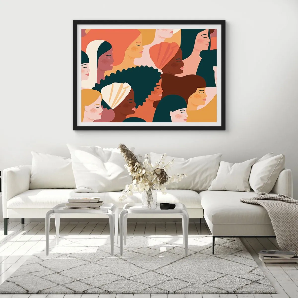 Poster in einem schwarzem Rahmen - Nur Weiblichkeit - 40x30 cm