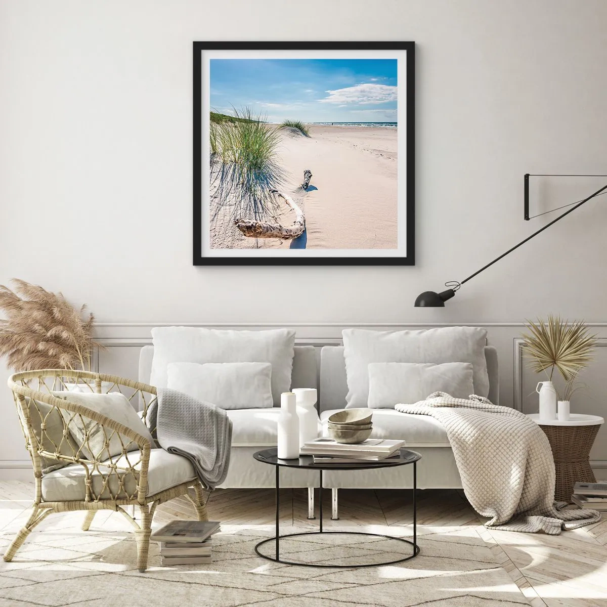 Poster in einem schwarzem Rahmen - Der schönste Strand? Ostsee-Strand - 30x30 cm