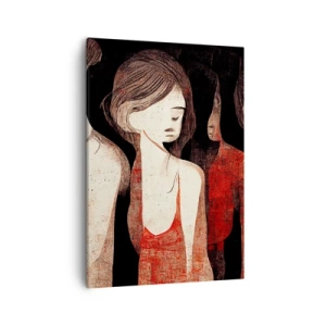 Bild auf Leinwand - Leinwandbild - Künstlerische Figuren in einer abstrakten Komposition - 50x70cm - Madonnen der Dunkelheit - Moderne Wanddekoration für Wohnzimmer und Schlafzimmer ARTTOR