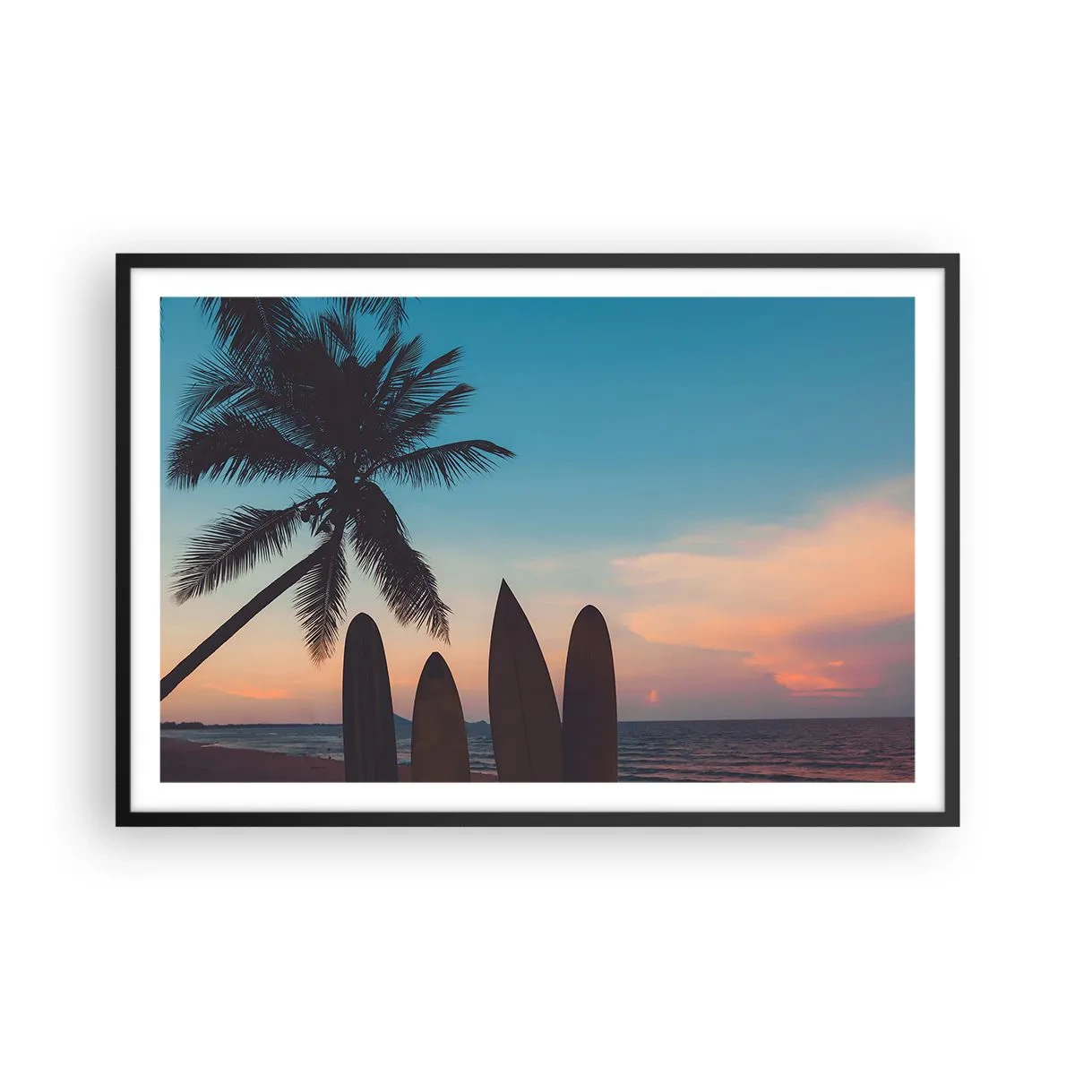 Poster in einem schwarzem Rahmen - Morgen wird es auch lustig - 91x61 cm