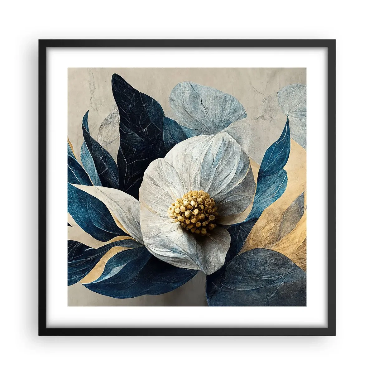 Poster in einem schwarzem Rahmen - Er hat ein Herz aus Gold - 50x50 cm