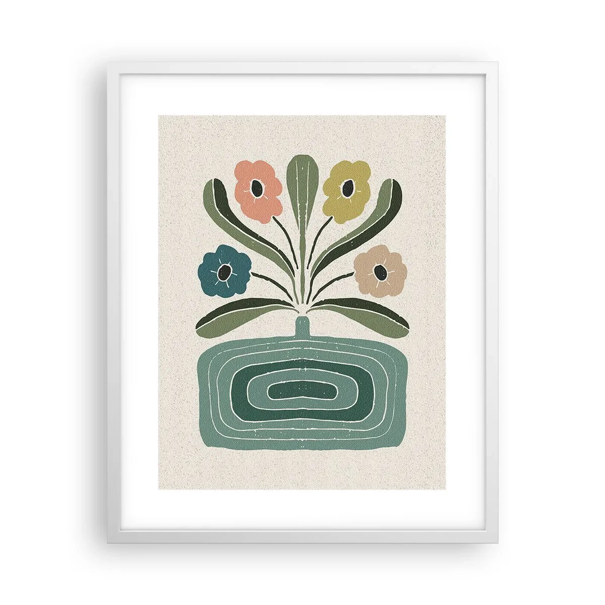 Poster in einem weißen Rahmen - Symmetrischer Strauß - 40x50 cm