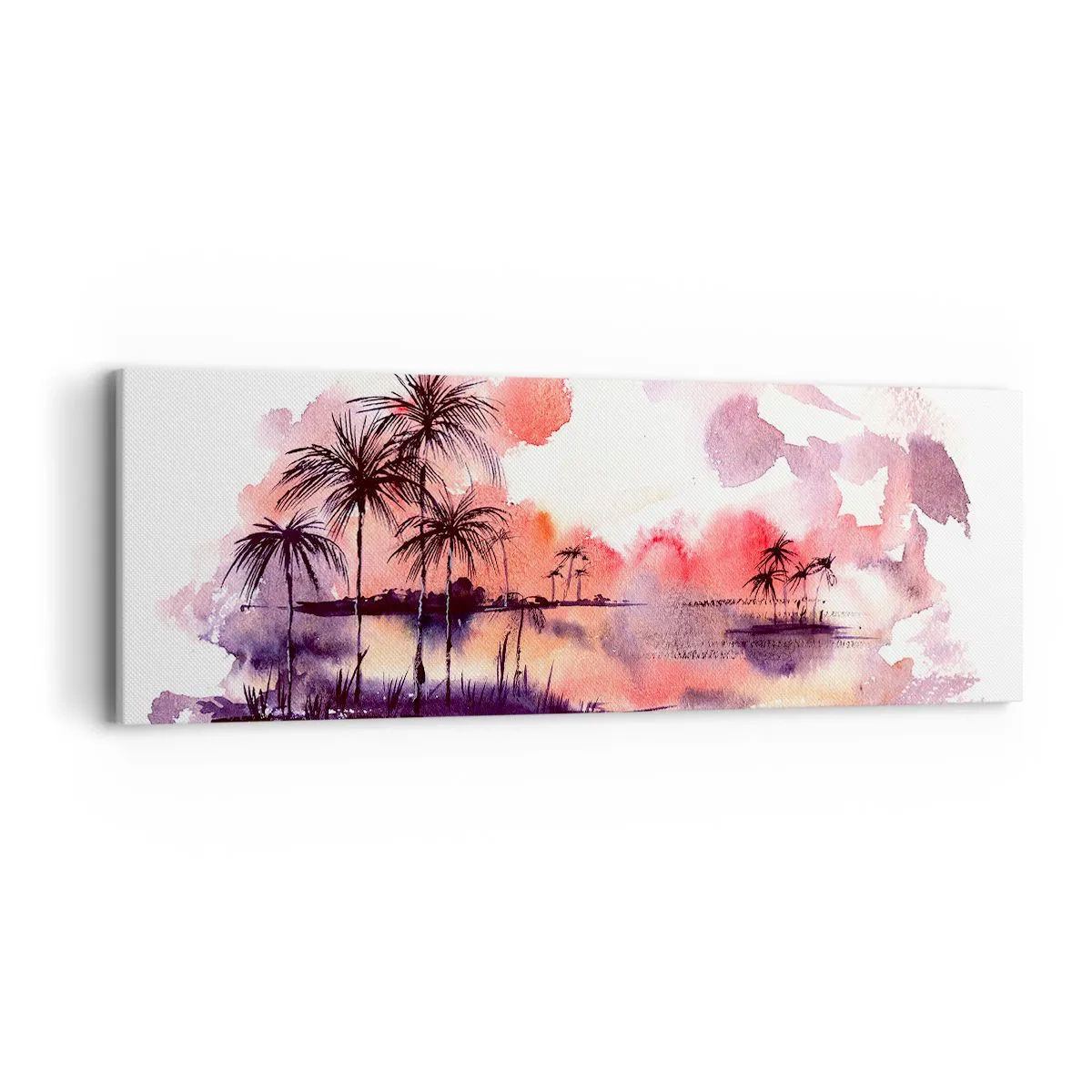 Bild auf Leinwand - Leinwandbild - Die Ruhe der Tropen in Rot - 90x30 cm