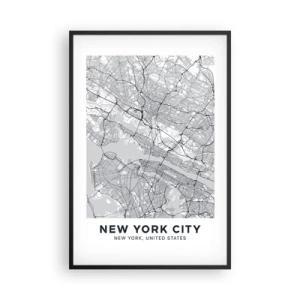 Poster in einem schwarzem Rahmen - Die Anatomie einer Metropole - 61x91 cm