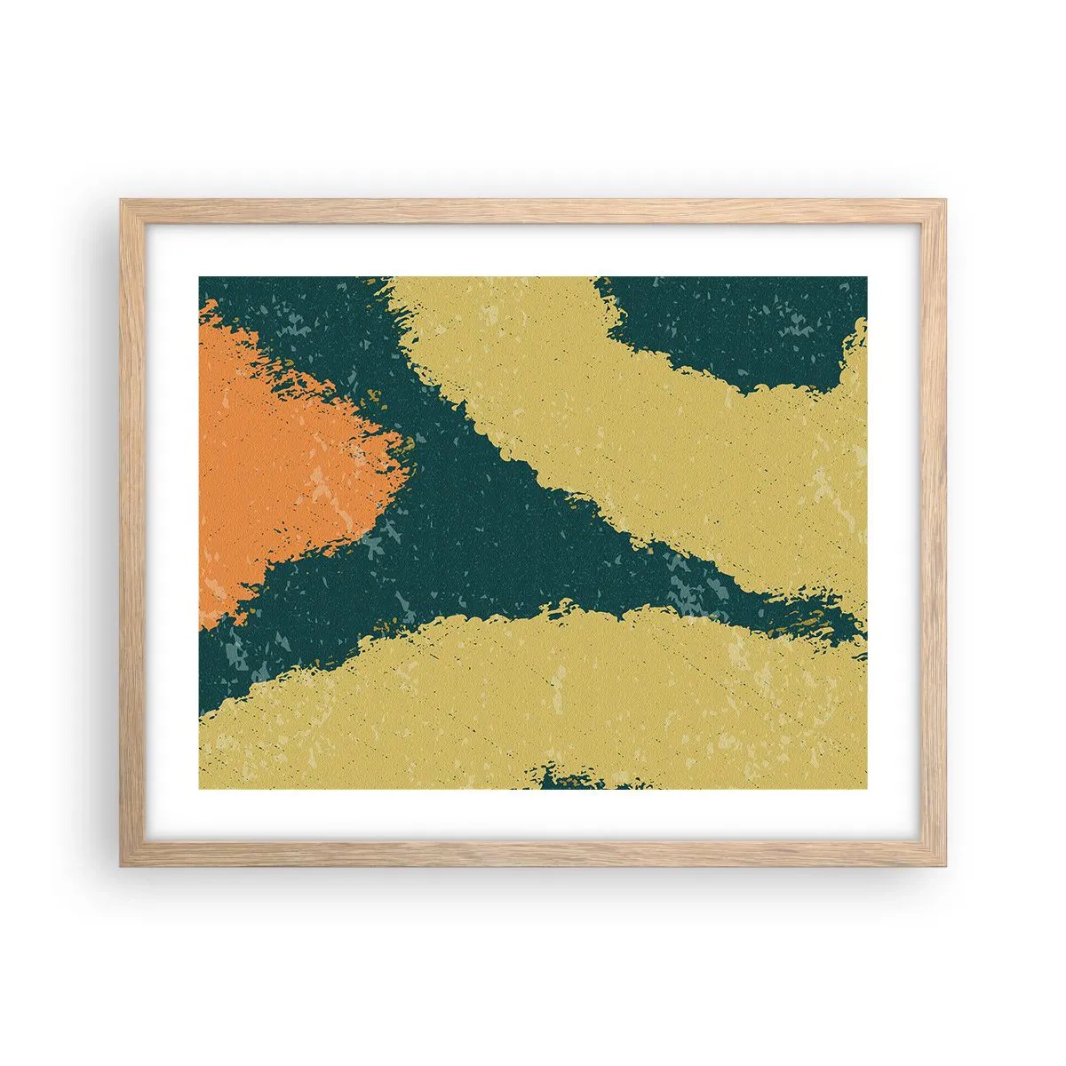 Poster in einem Rahmen aus heller Eiche - Abstraktion – langsame Bewegung - 50x40 cm