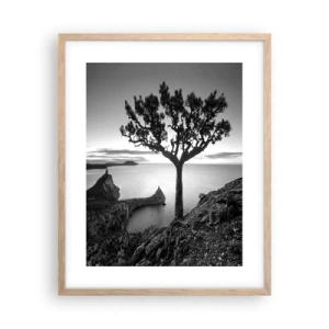 Poster in einem Rahmen aus heller Eiche - Stille bis zum Horizont - 40x50 cm