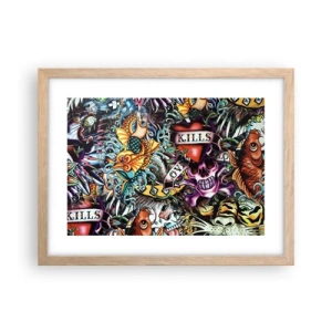 Poster in einem Rahmen aus heller Eiche - Der Traum des Tätowierers - 40x30 cm