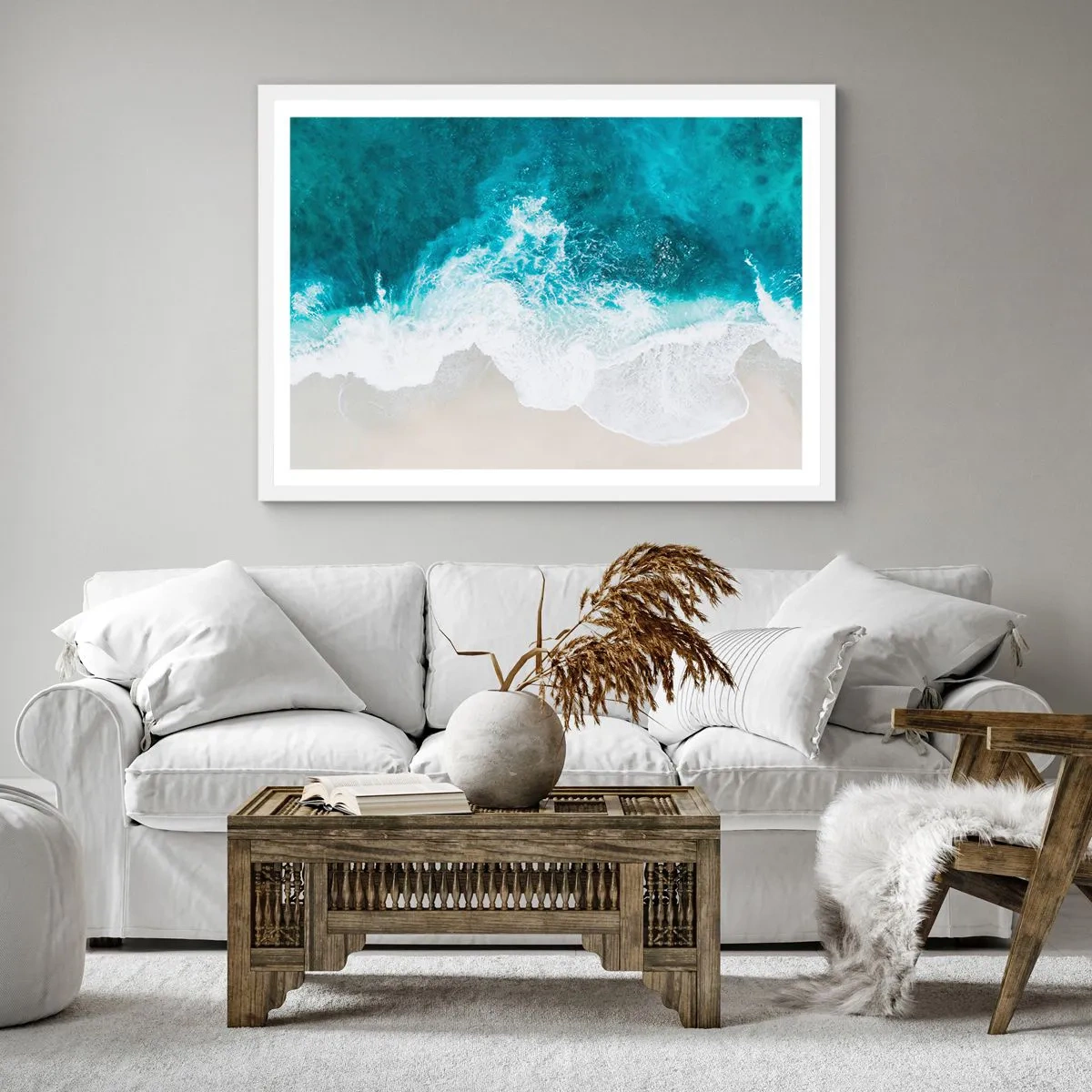 Poster in einem weißen Rahmen - Natürliche Liebkosung - 40x40 cm