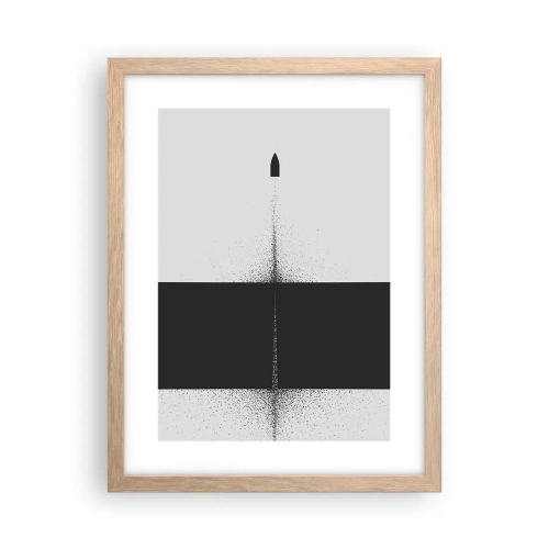 Poster in einem Rahmen aus heller Eiche - Direkt zum Ziel - 30x40 cm