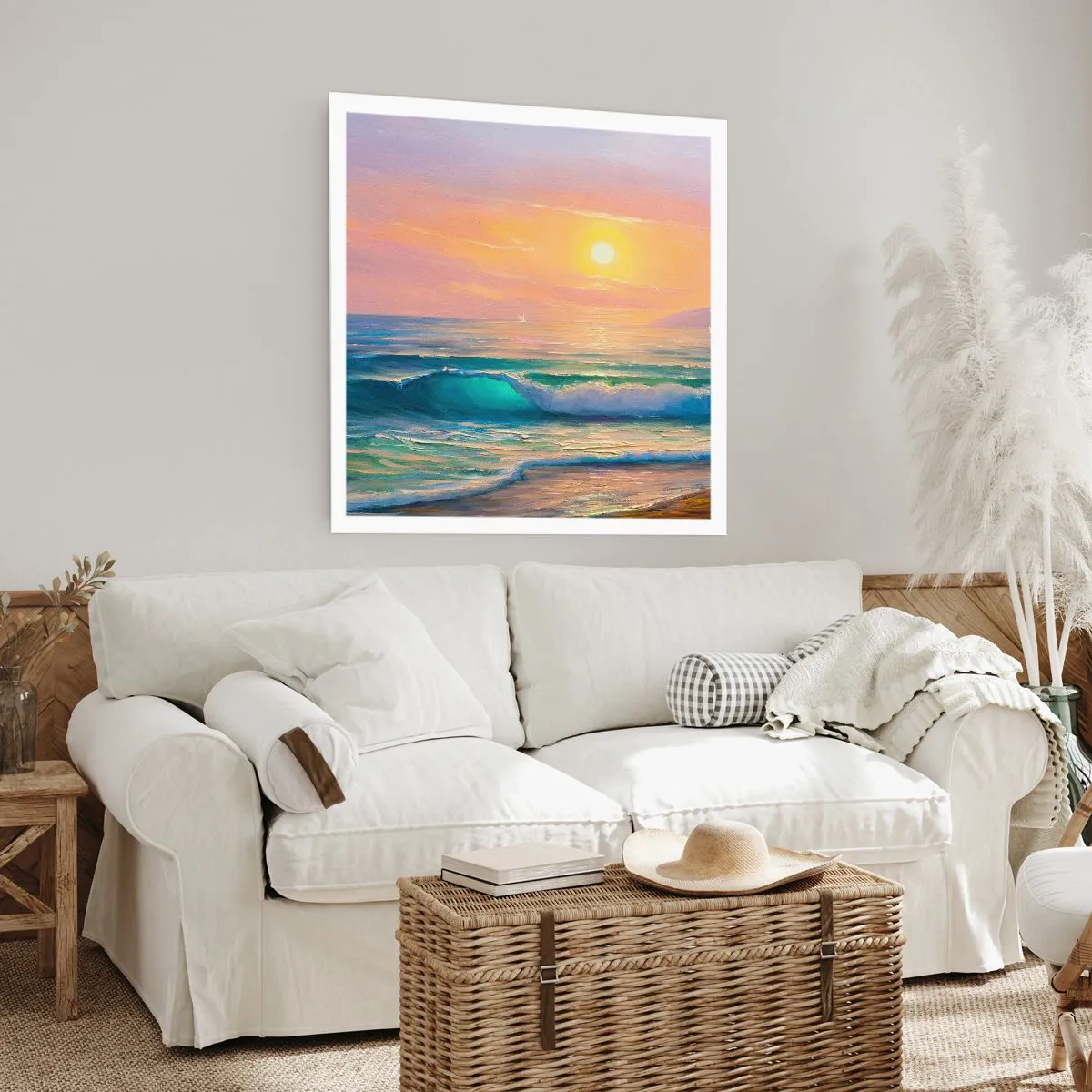 Poster - Ein türkisfarbenes Lied der Wellen - 40x40 cm