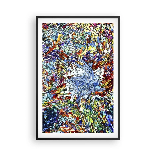 Poster in einem schwarzem Rahmen - Glasmalerei Wassertropfen - 61x91 cm