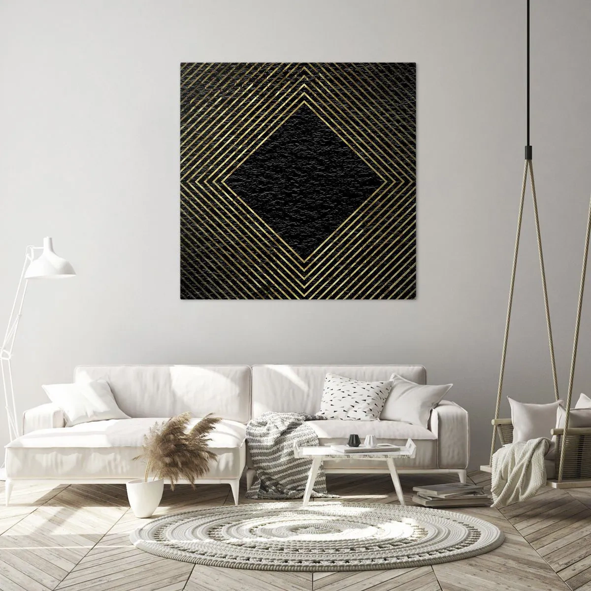 Bild auf Leinwand - Leinwandbild - Geometrie im glamourösen Stil - 70x70 cm