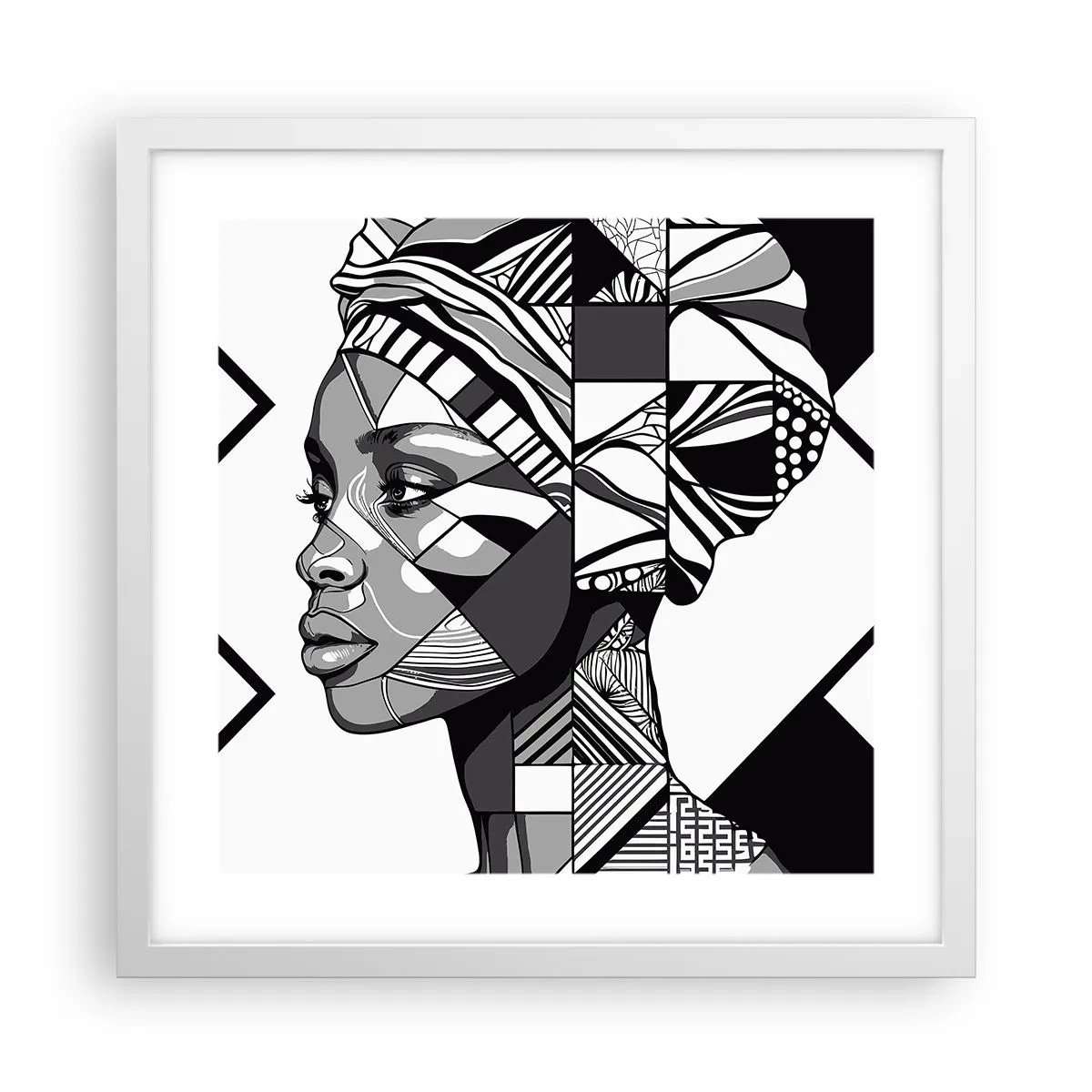 Poster in einem weißen Rahmen - Ethnisches Porträt - 40x40 cm