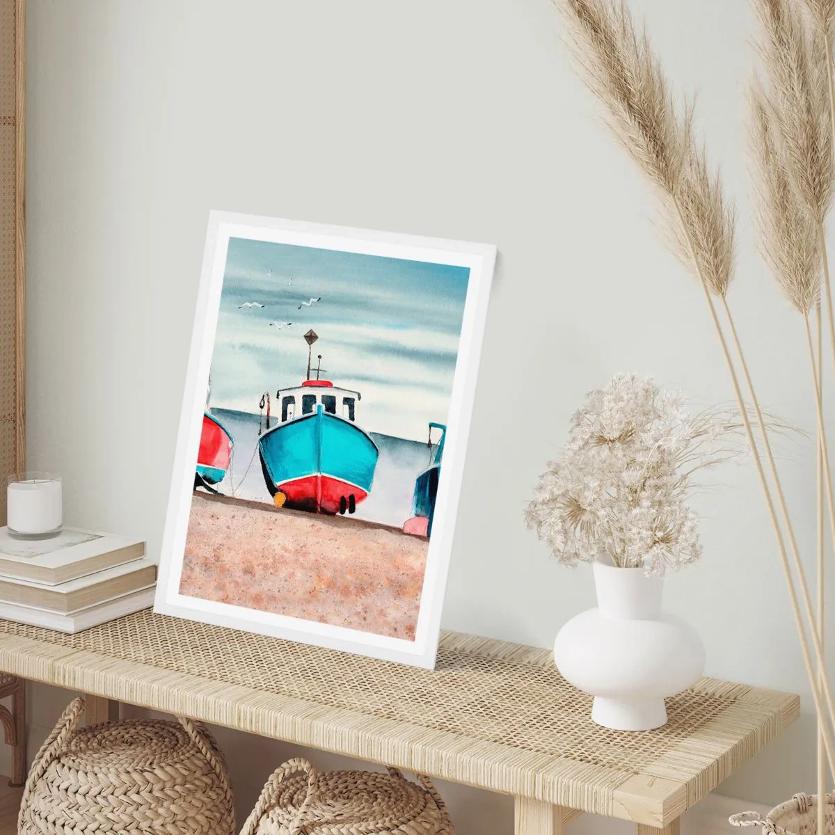 Poster in einem weißen Rahmen - Bereit zum Fang - 40x50 cm