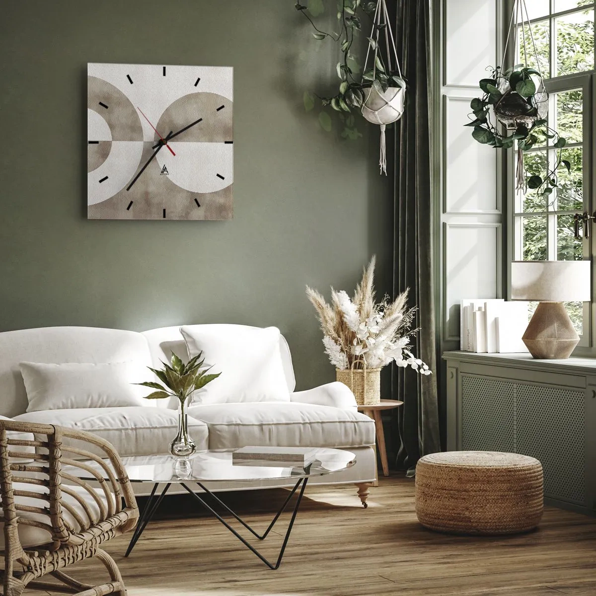 Wanduhr - Glasuhr - Ähnlichkeiten und Unterschiede - 30x30 cm