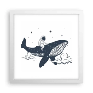 Poster in einem weißen Rahmen - Weltraumabenteuer - 30x30 cm