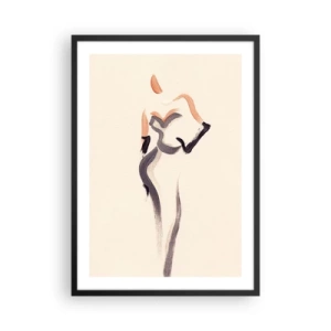 Poster in einem schwarzem Rahmen - Minimalistische weibliche Silhouette - 50x70cm - Aus den goldenen Jahren Hollywoods - Moderne Wanddekoration für Wohnzimmer und Schlafzimmer ARTTOR