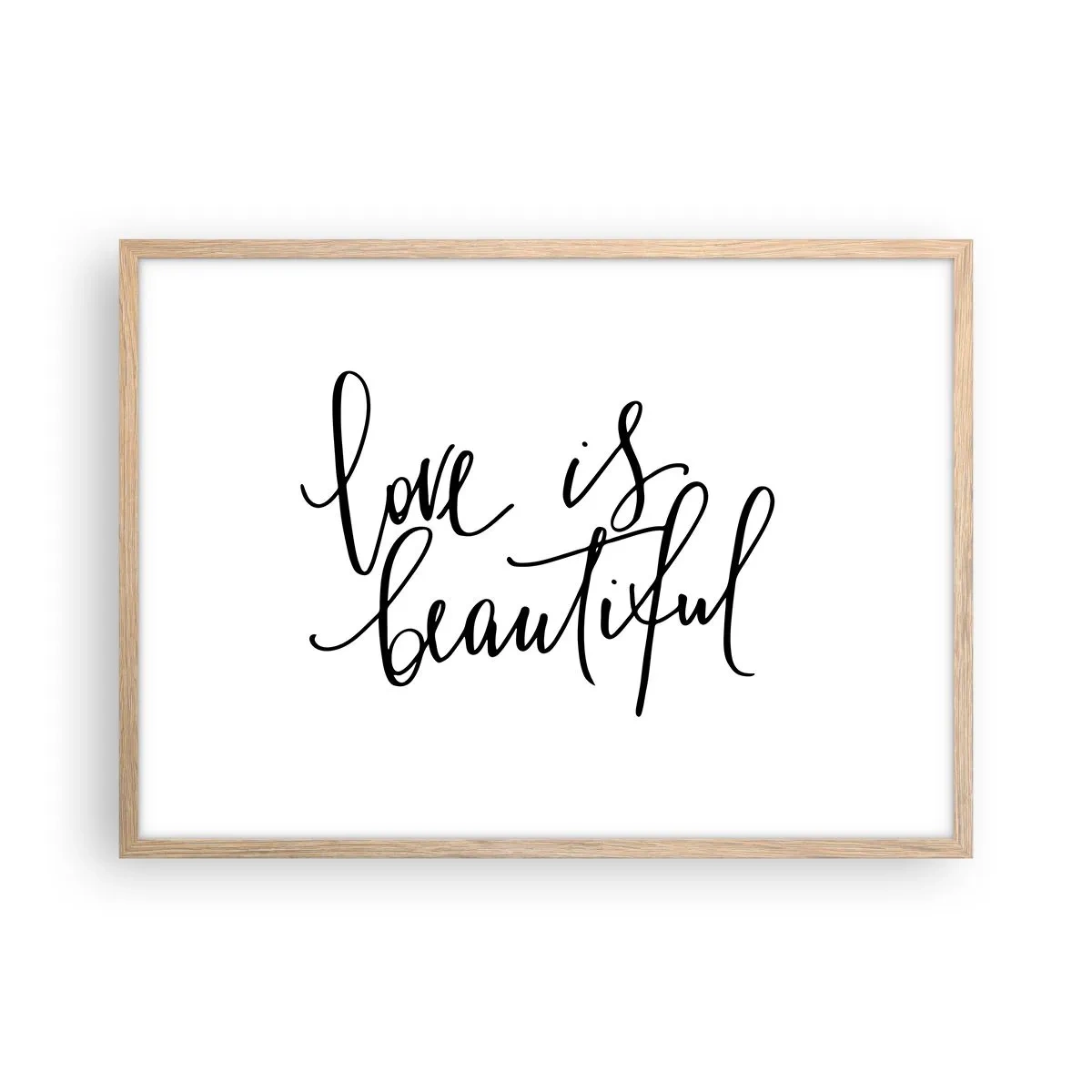 Poster in einem Rahmen aus heller Eiche - Lies und wiederhol - 70x50 cm