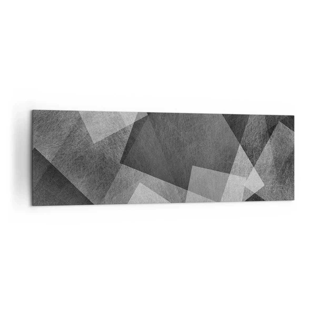 Bild auf Leinwand - Leinwandbild - Schwarz-Weiß-Abstraktion mit geometrischen Formen - 160x50cm - Das ewige Symbol für Beständigkeit und Ordnung - Moderne Wanddekoration für Wohnzimmer und Schlafzimmer ARTTOR