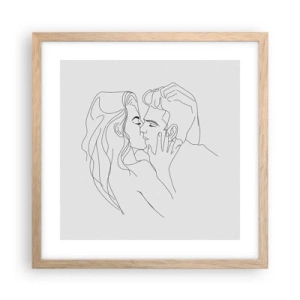 Poster in einem Rahmen aus heller Eiche - Dieselbe Linie - 40x40 cm