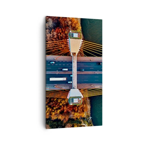 Bild auf Leinwand - Leinwandbild - Jenseits der Gewässer, jenseits der Wälder - 45x80 cm