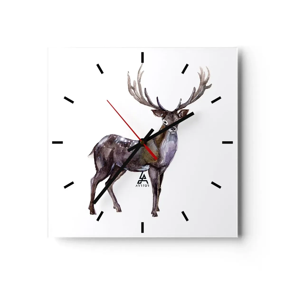 Wanduhr - Glasuhr - König des nördlichen Waldes - 40x40 cm