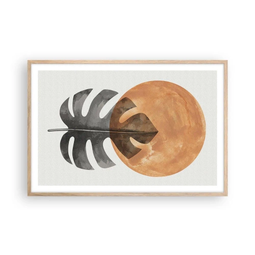 Poster in einem Rahmen aus heller Eiche - Immer die Sonne - 91x61 cm