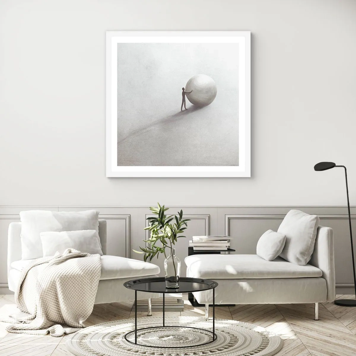 Poster in einem weißen Rahmen - Das Spiel des Lebens - 40x40 cm
