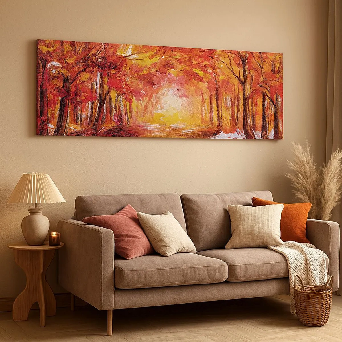 Bild auf Leinwand - Leinwandbild - Kupferwald - 100x40 cm
