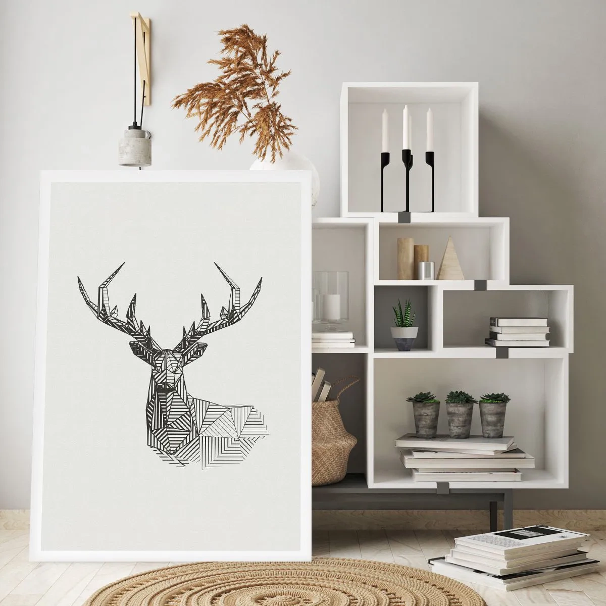 Poster - Ein Hirsch im kubistischen Stil - 40x50 cm