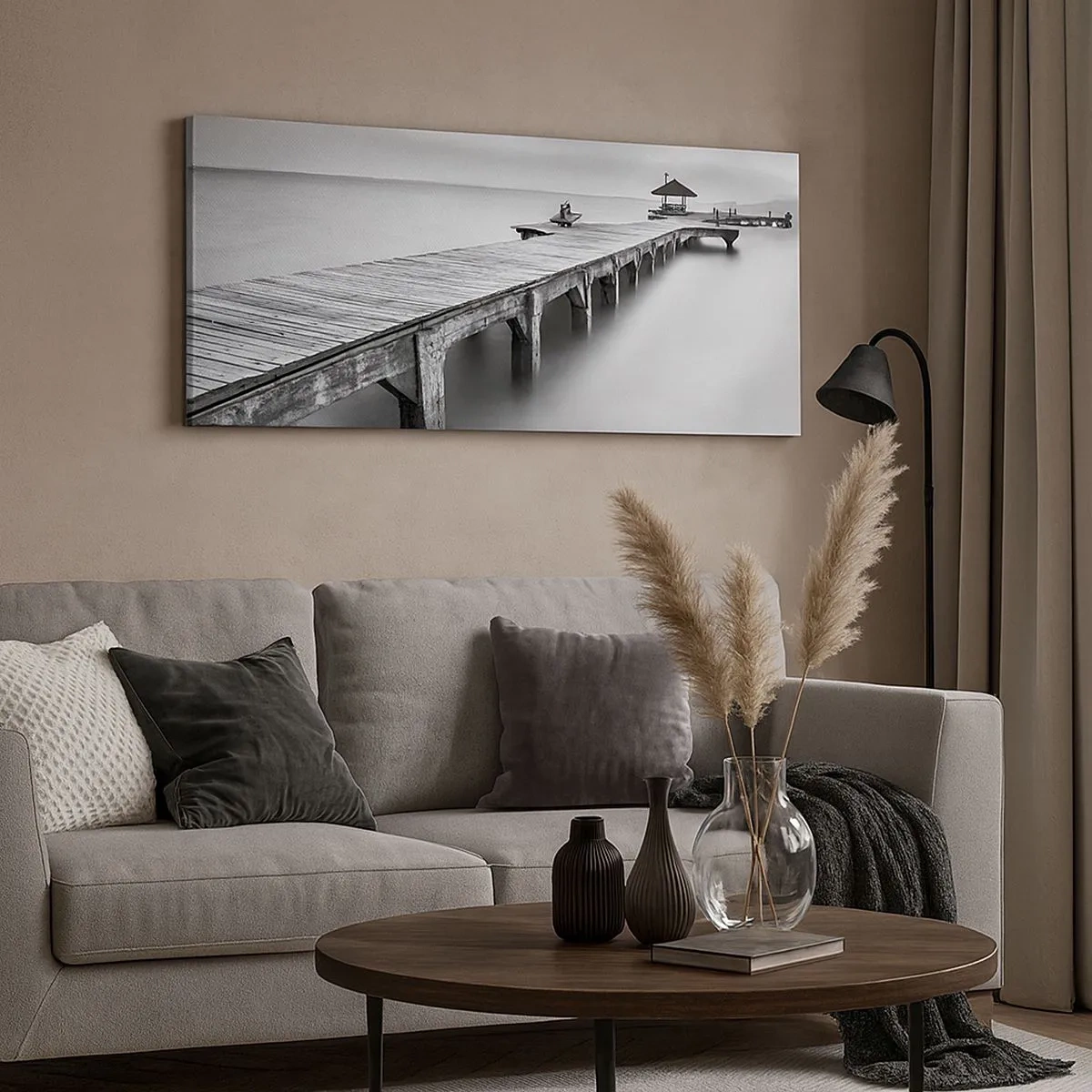 Bild auf Leinwand - Leinwandbild - In die Ferne - 100x40 cm