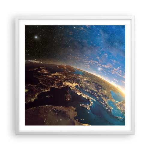 Poster in einem weißen Rahmen - Schauen wir uns aus der Ferne an - 60x60 cm