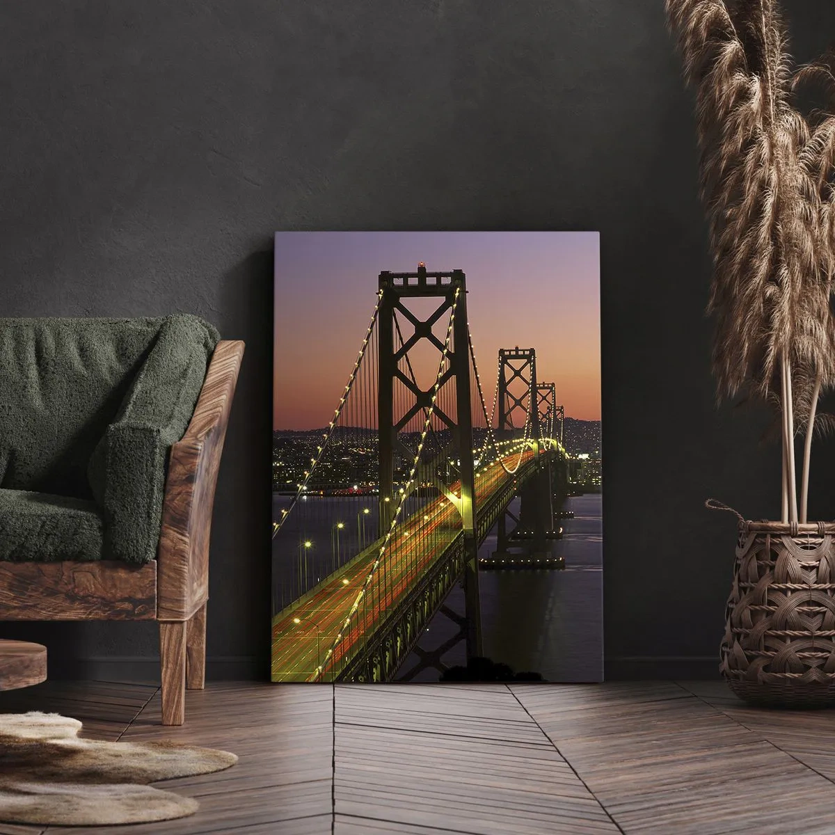 Bild auf Leinwand - Leinwandbild - Violetter Abend - 55x100 cm