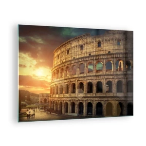 Glasbild - Bild auf glas - Ein kolossaler Eindruck - 70x50cm - Ein kolossaler Eindruck - Moderne Wanddekoration für Wohnzimmer und Schlafzimmer ARTTOR