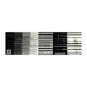 Fototapeten Muster Selbstklebend Deluxe Sticker - Wellen und Vibrationen - Schwarz und weiß, Barcodes, Linien - 100x30 cm