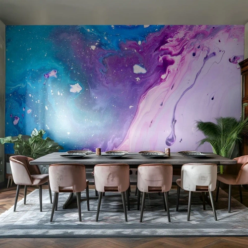 Fototapete Premium Sand - Abstrakte Komposition in Blau- und Lilatönen - 100x70cm - Yin und Yang - Moderne Wanddekoration für Wohnzimmer und Schlafzimmer ARTTOR