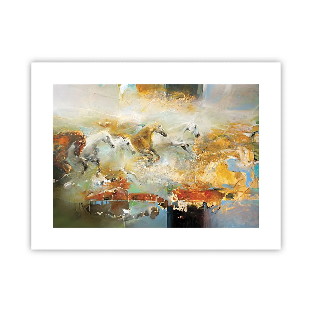 Poster - Im Galopp durch das Licht - 40x30 cm