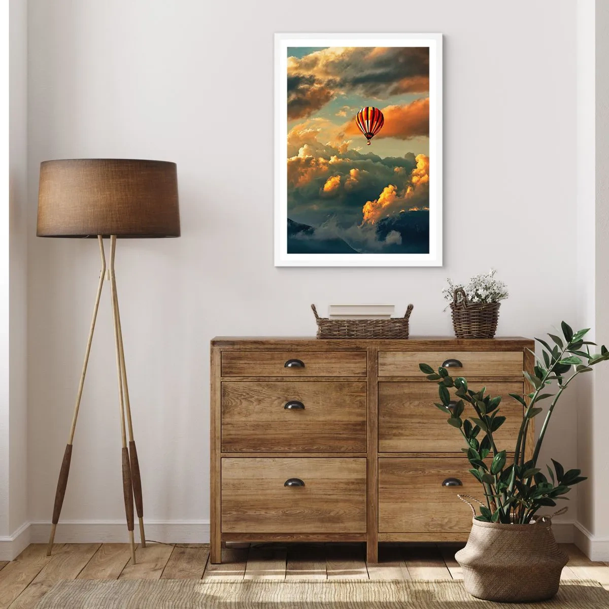 Poster in einem weißen Rahmen - Ich fliege, weil ich es will - 61x91 cm
