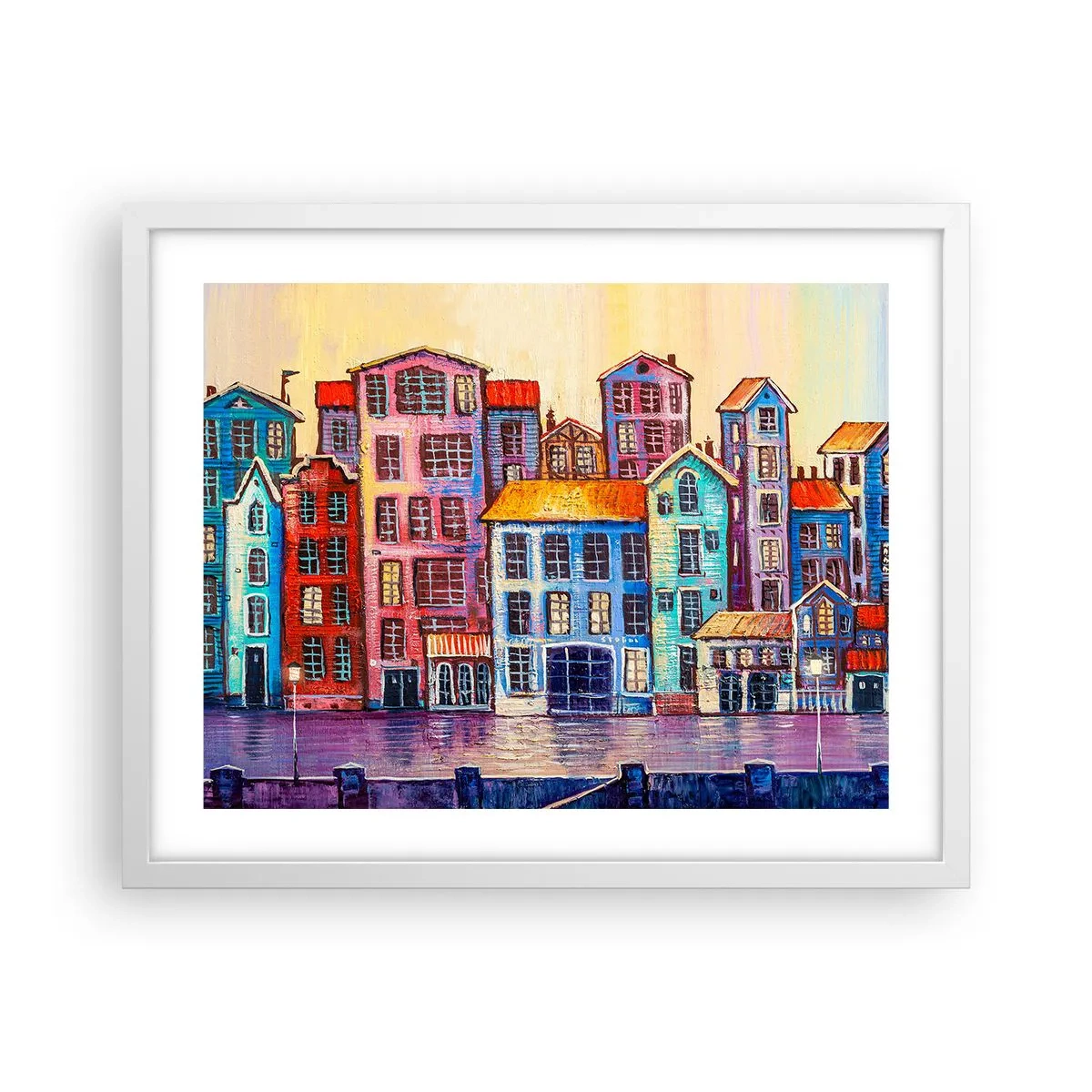 Poster in einem weißen Rahmen - Stadt wie aus einem Märchen - 50x40 cm